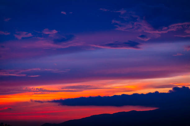 istock Low key vibrant colors of a sunset background 171359410