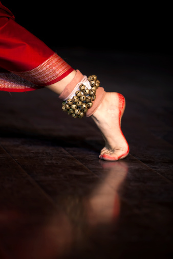 Close-up Of A Foot of a Classical Indian Odissi Dancer.