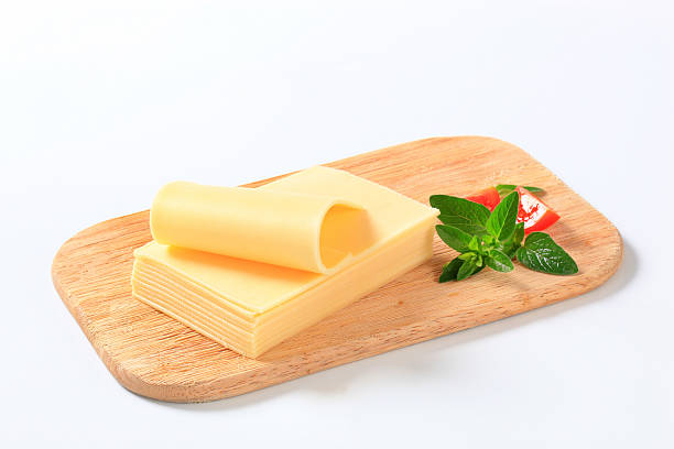 sliced cheese stock photo