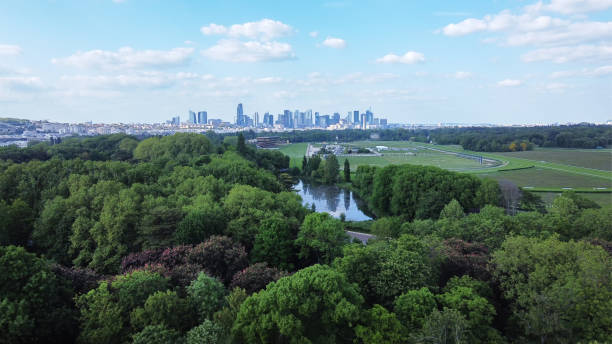 istock Drone point of view on Bois de Bologne (Bologne forest)  in Paris 1713602830