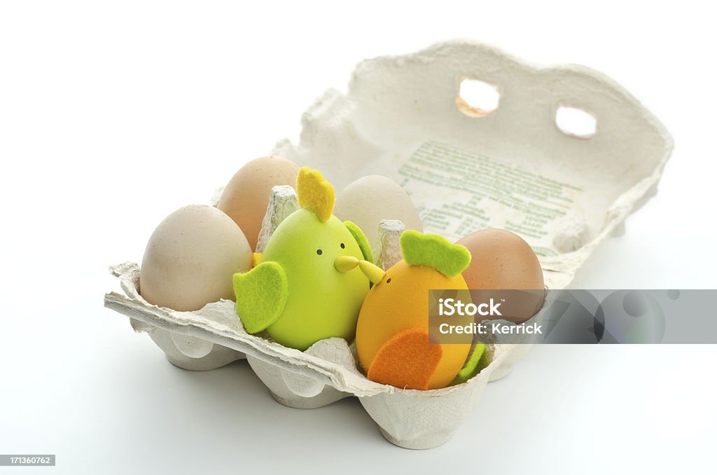 Ostern Küken mit Ei-box - Lizenzfrei Braun Stock-Foto