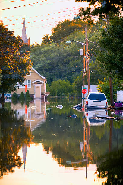HDR of Flooded street.