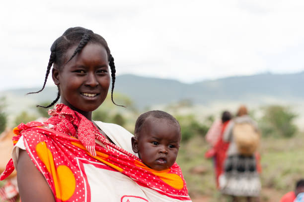 Masai Mother and Child stock photo
