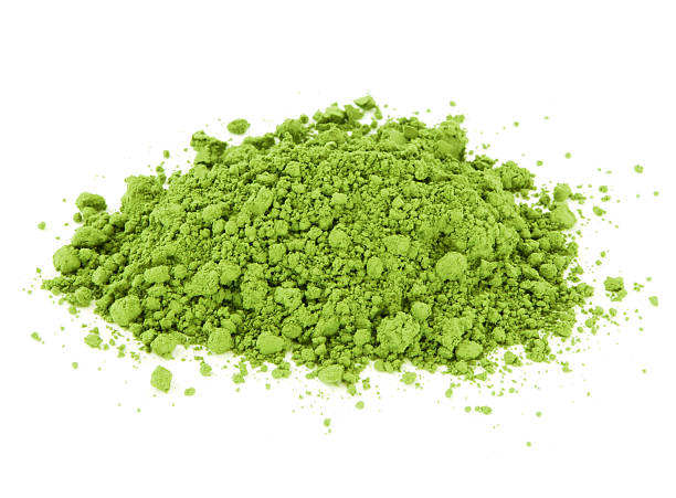 chá verde matcha - dry dried plant green tea antioxidant - fotografias e filmes do acervo