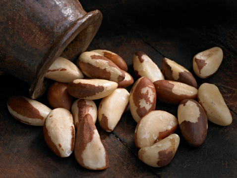 Close up of Raw Brazil Nuts.