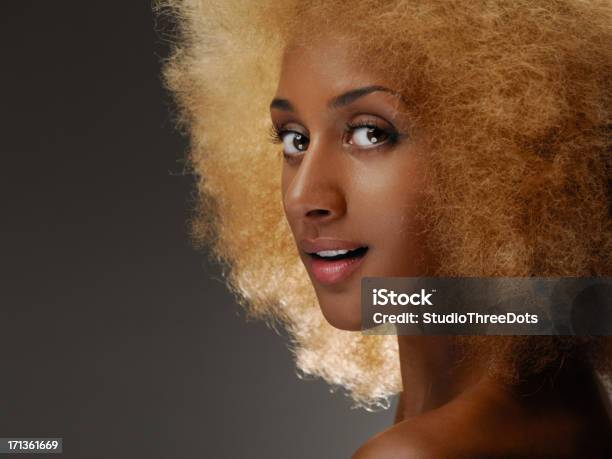 Attractive Young African Woman With Curly Hair Stock Photo - Download Image Now - Afro Hairstyle, One Woman Only, Women