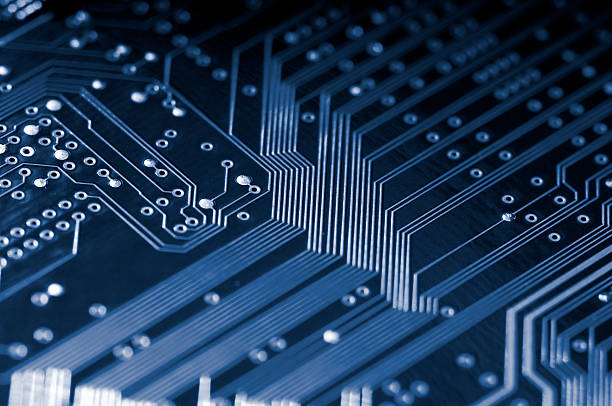 Macro shot of Electronic Circuit Board representing modern technology stock photo