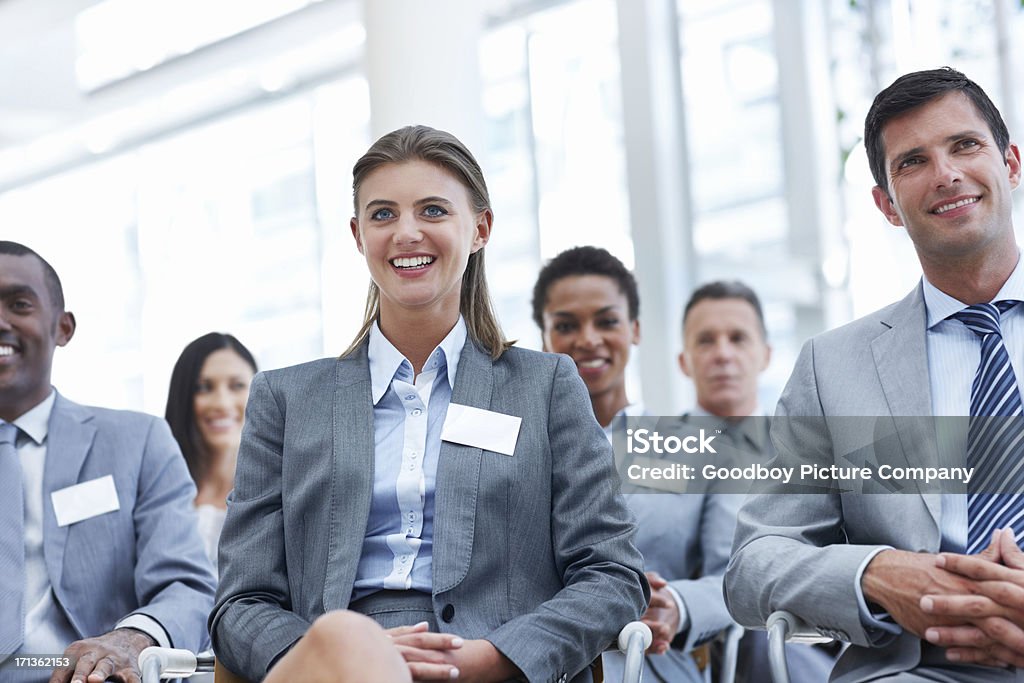 Happy for a chance to attend the conference A diverse group of coworkers at a conference Active Seniors Stock Photo