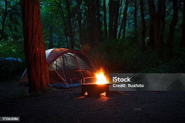 Camping Stockfoto und mehr Bilder von Abenddämmerung - Abenddämmerung, Anstrengung, Baum