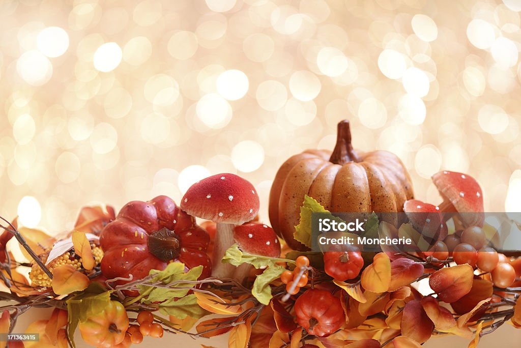 Herbst Dekoration mit Textfreiraum - Lizenzfrei Ahorn Stock-Foto