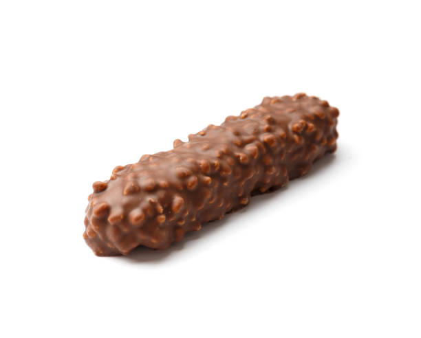 istock Crispy chocolate bar in milk chocolate isolated on white background. 1713634952