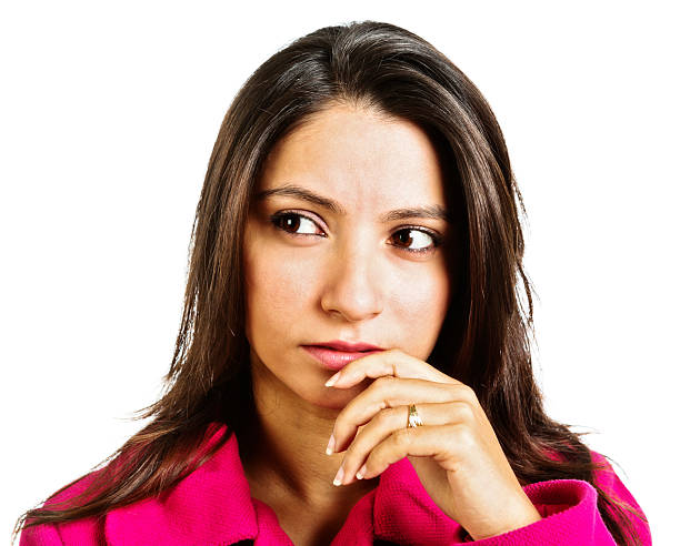 istock Pretty brunette looks sideways, suspicious or disbelieving 171363696
