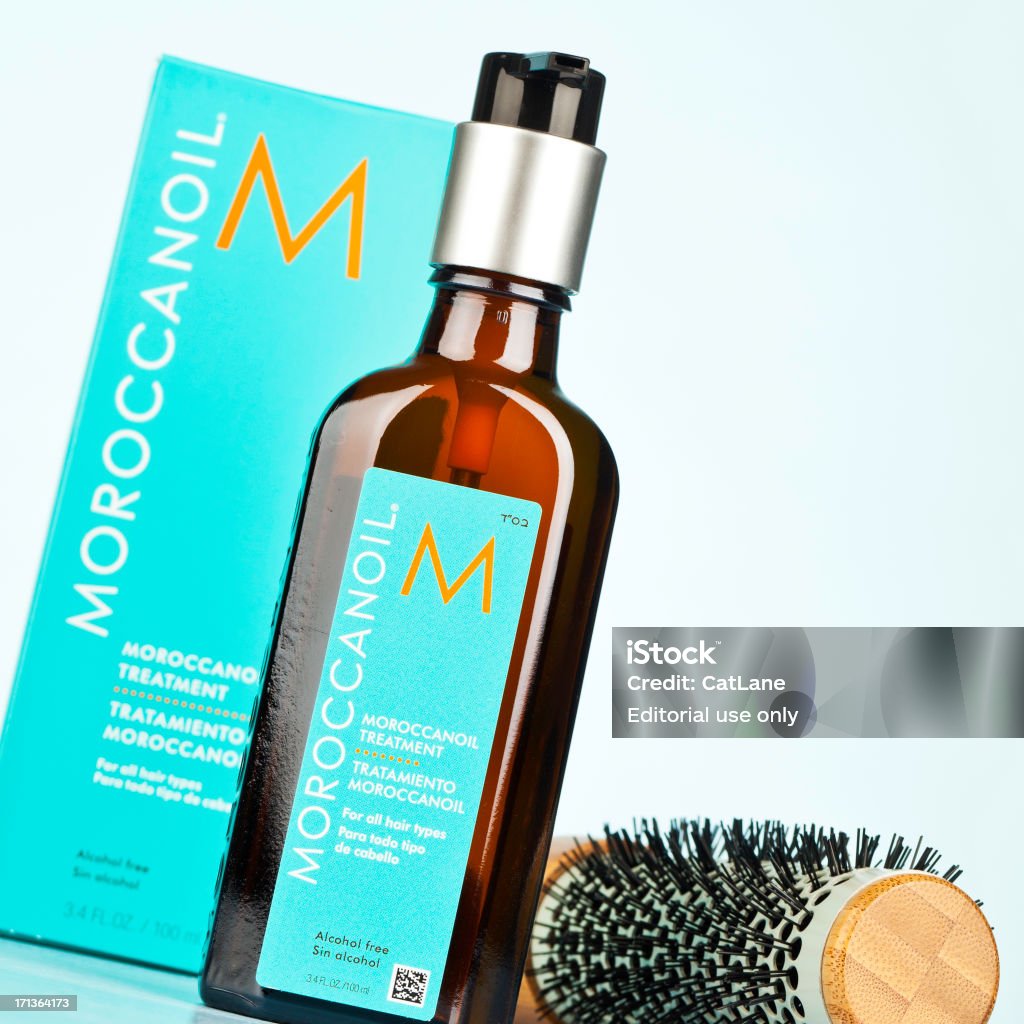 Moroccan Oil zum Einsatz Haarbehandlung - Lizenzfrei Moroccanoil Stock-Foto