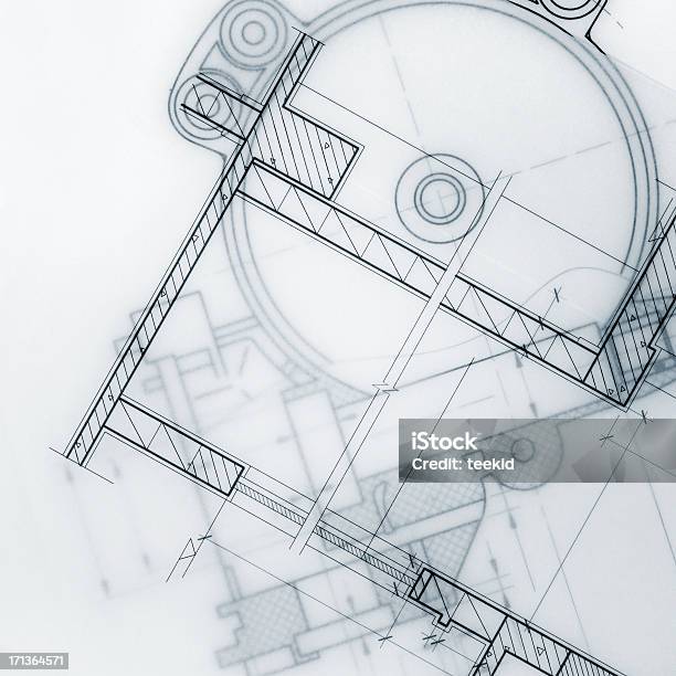 Industrial Blueprint Marco Stockfoto und mehr Bilder von Abstrakt - Abstrakt, Arbeiten, Architektur