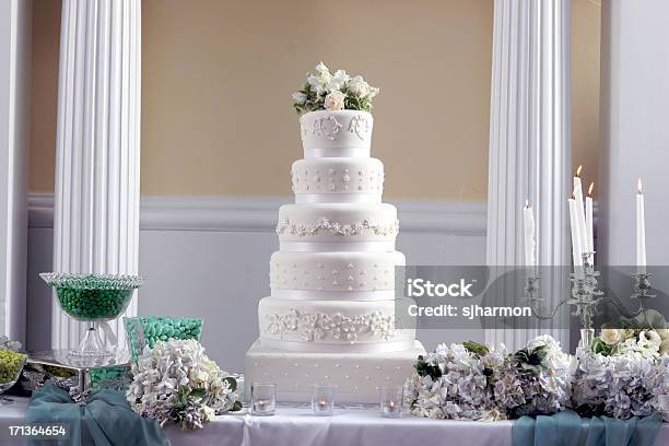 Ornate Decorative Large Tall Fancy Wedding Cake Centerpiece Stock Photo - Download Image Now