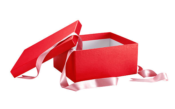 geschenk box clipping path (klicken sie hier, um weitere informationen) - opening present stock-fotos und bilder