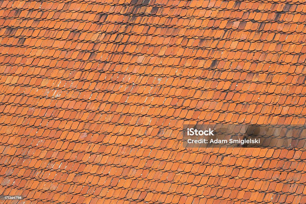 roof tiles "red roof tiles on a new roof, at sunset.see my" Architectural Feature Stock Photo