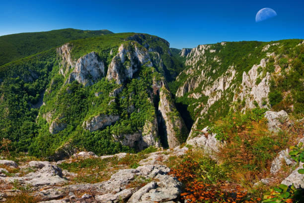 This file is an extremely high resolution multi-frame composite and is suitable for large scale printing. ---------------------------------------------------------------------------------------------------------------------------- Lazarus River Canyon, known as Lazar's Canyon, is located at about ten kilometers from Bor. This is the deepest and longest canyon in eastern Serbia. Because of its steep rocky cliffs, the canyon has not yet been fully examined. Entire Lazar's canyon is under state protection, and because of its unique beauty and rich flora and fauna, represents a challenge to all lovers of wilderness and unspoiled nature.