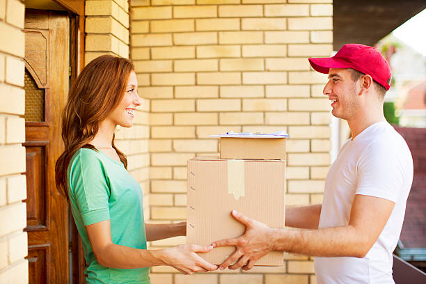 istock Delivery person with packages. 171365193