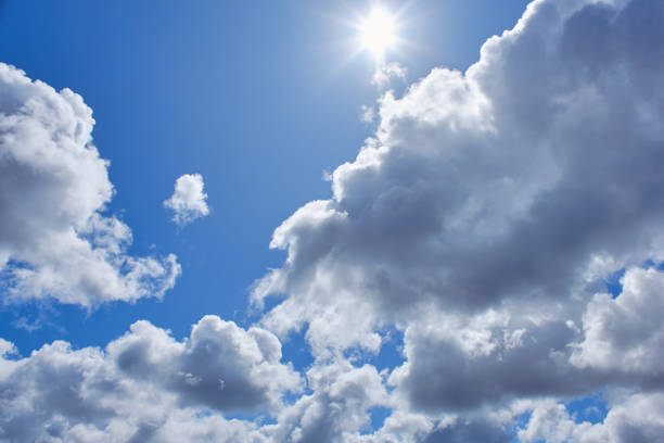 Blue sky and partial clouds in the middle of the day