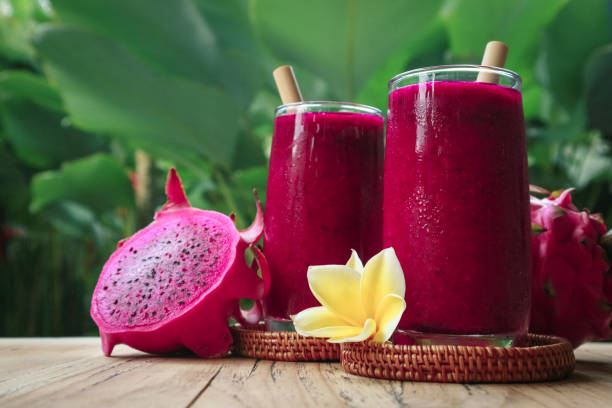 istock Dragon fruit smoothie in glass 1713653732