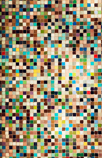 Colorful mosaic tiles on a wall