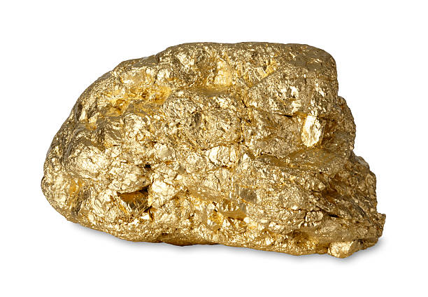 Gold Nugget Gold Nugget isolated on white/clipping path nugget photos stock pictures, royalty-free photos & images