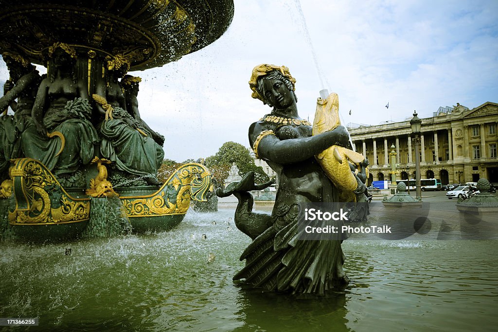 Place de La Concorde Fountain-XL - Lizenzfrei Altertümlich Stock-Foto