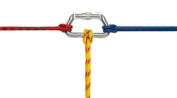 istock Carabiner Clip and Three Climbing Ropes Isolated on White 171366483
