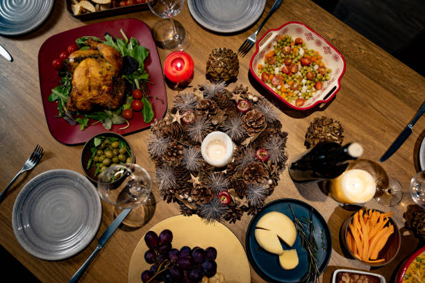 istock Beautiful Christmas dinner served on the table 1713668650