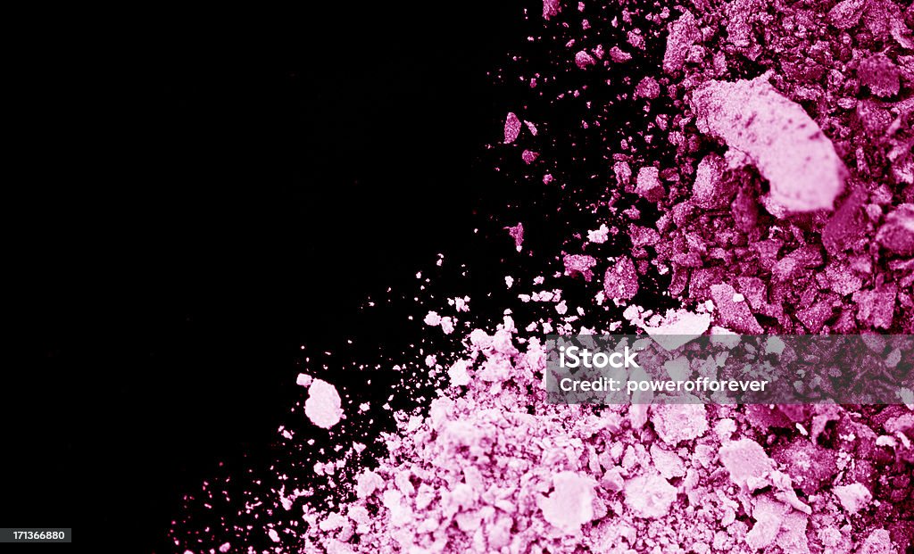 Pink Eyeshadow Crushed pink eyeshadow. Black Background Stock Photo