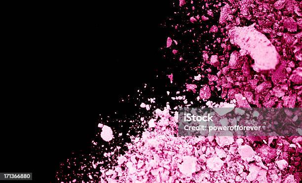 Pink Eyeshadow Stock Photo - Download Image Now - Black Background, Broken, Make-Up