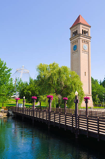 istock Clock tower and bridge at Riverfront Park in Spokane, WA 171367209