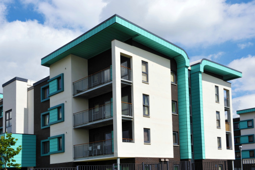 Modern apartment block in east Manchester UK with every eco measure built in to the fabric of the design.