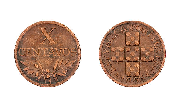Ten-Centavos-Coin, Portugal, 1965 stock photo