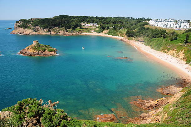 portelet bay, джерси. - jersey uk nature landscape стоковые фото и изображения