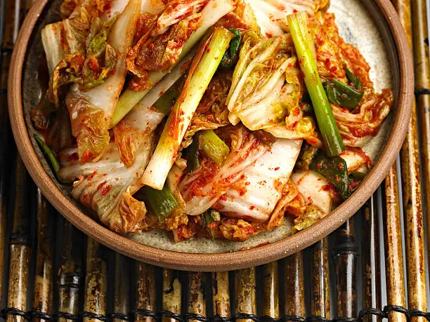 Close up of Kimchi.