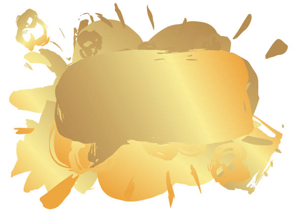 istock Gold graffiti speech bubble. Abstract modern Messaging sign street art decoration, Discussion icon performed in urban painting style. 1713690391