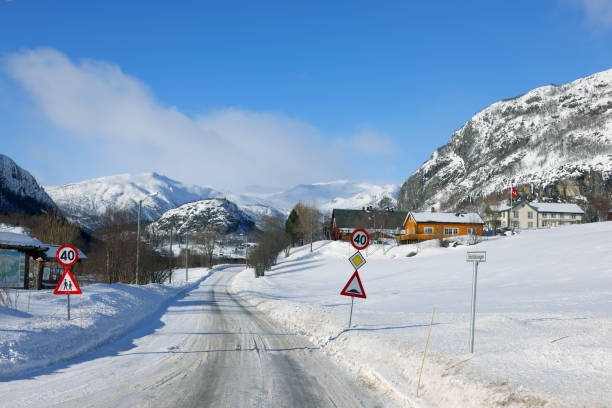 istock Alpine winter landscape on Hemsedal route 1713692651