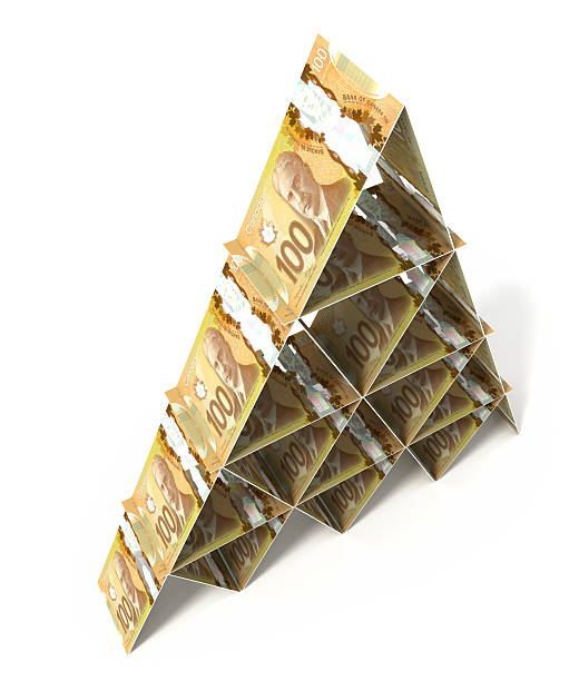 tower of pieniędzy - canadian dollars canada bill one hundred dollar bill zdjęcia i obrazy z banku zdjęć