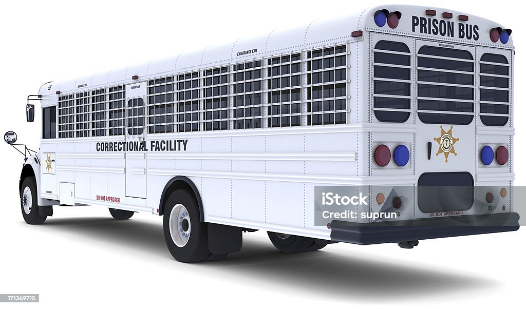 Prison Bus 3d render of the prison bus Prison Stock Photo