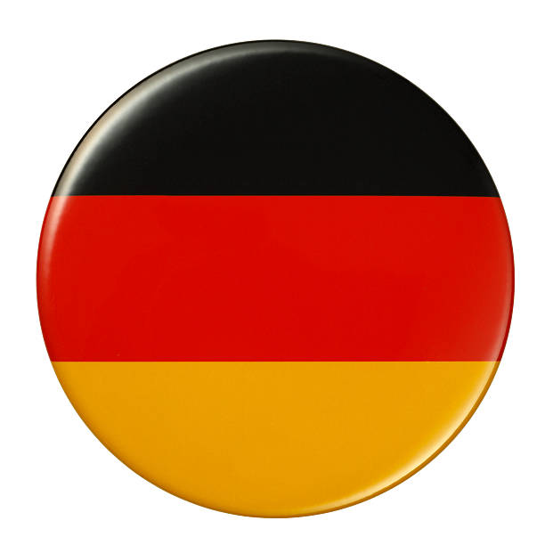 배지-독일 플래깅 - german flag stock illustrations