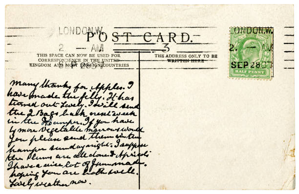 istock Edwardian postcard with message about fruit and vegetables, London 1907 171370372