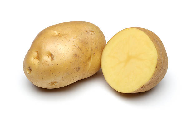 istock Raw Potato Full body and Freshly cut Isolated on white 171370755