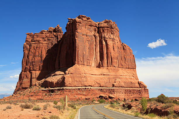 Courthouse Towers, Arches National Park, Utah, USA stock photo