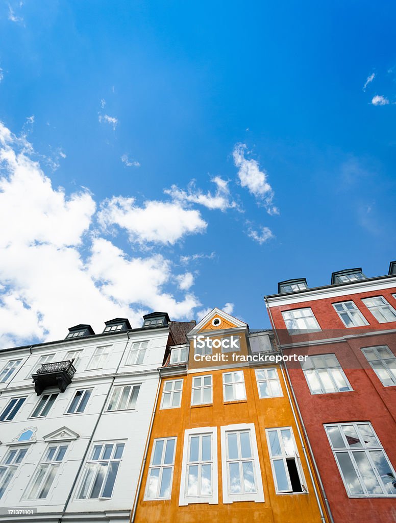 Nyhavn multicolored casa fachada em Copenhaga - Royalty-free Antigo Foto de stock