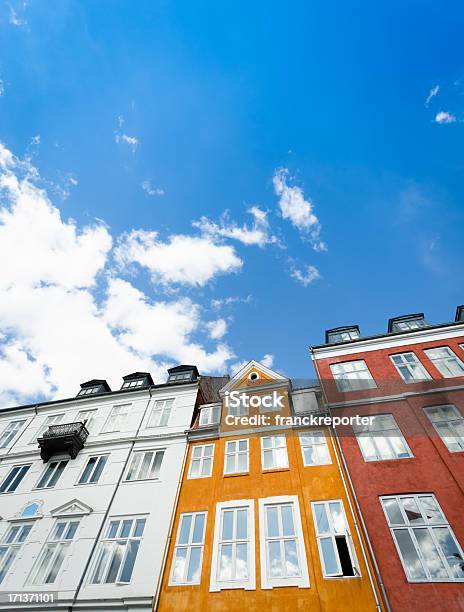Nyhavn Multicolored Casa Fachada Em Copenhaga - Fotografias de stock e mais imagens de Antigo - Antigo, Ao Ar Livre, Apartamento
