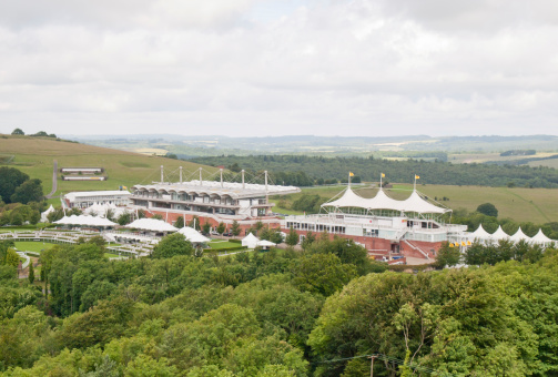 An Aerial view of Goodwood Race course in West Sussex.