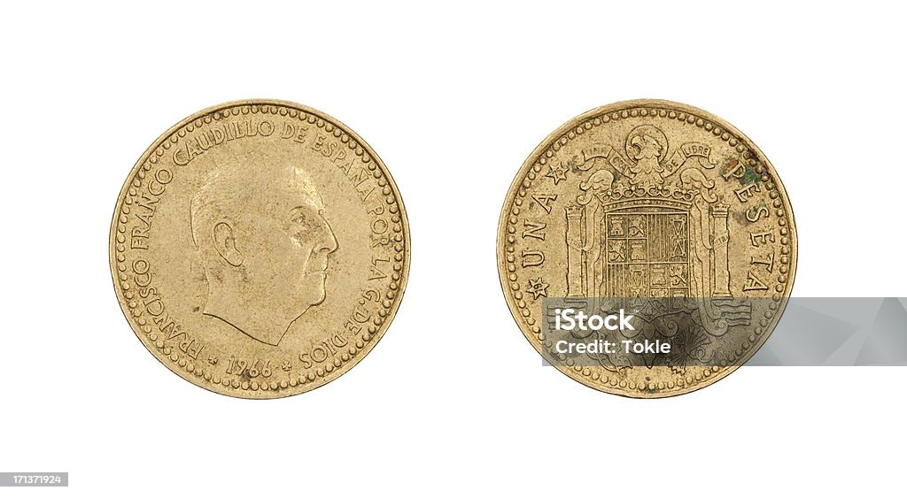 Einfache Peseten-- Münze, Spanien, 1966 - Lizenzfrei 1966 Stock-Foto