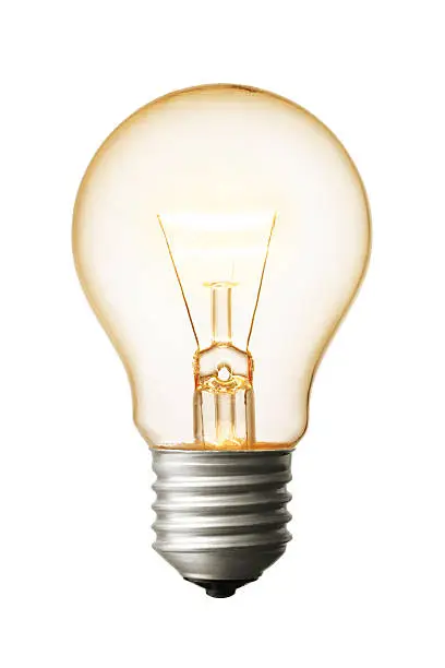 Photo of A close-up of a light bulb on a white background